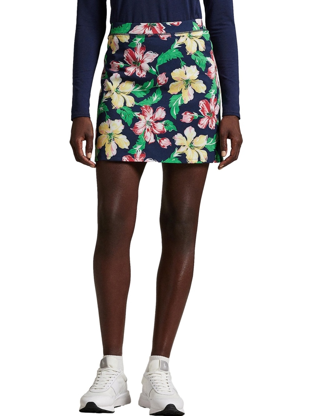 NWT RLX Ralph Lauren Golf Skort Navy Tropical Floral Hibiscus Athletic Tennis